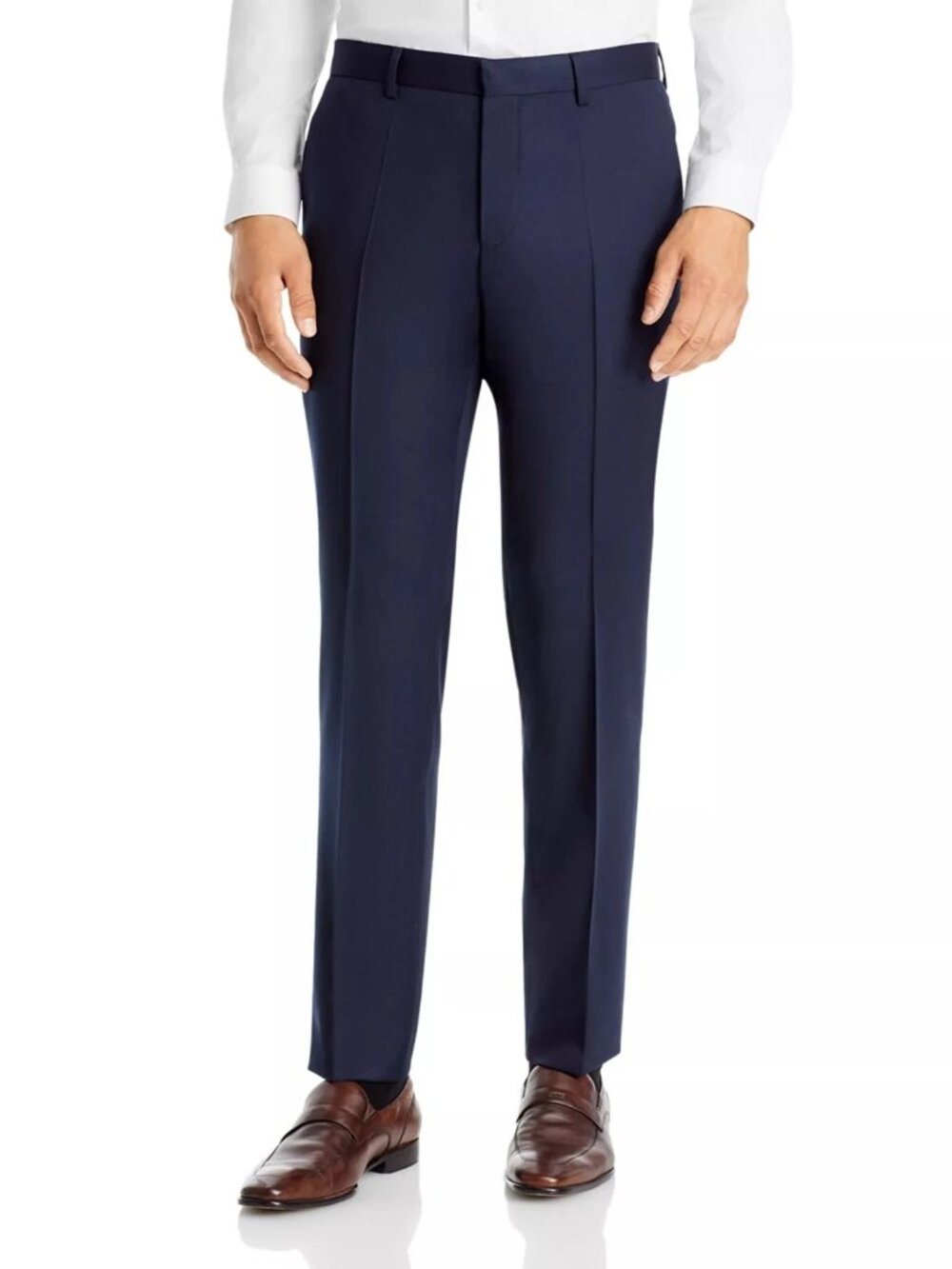 Hugo Boss Mens Pants Size 40 x 33 Navy Blue Wool Genius 254 Dress Trouser New